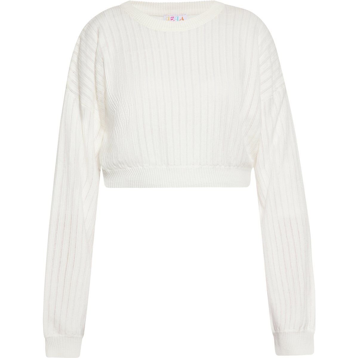 Gerippter kurzer Strickpullover