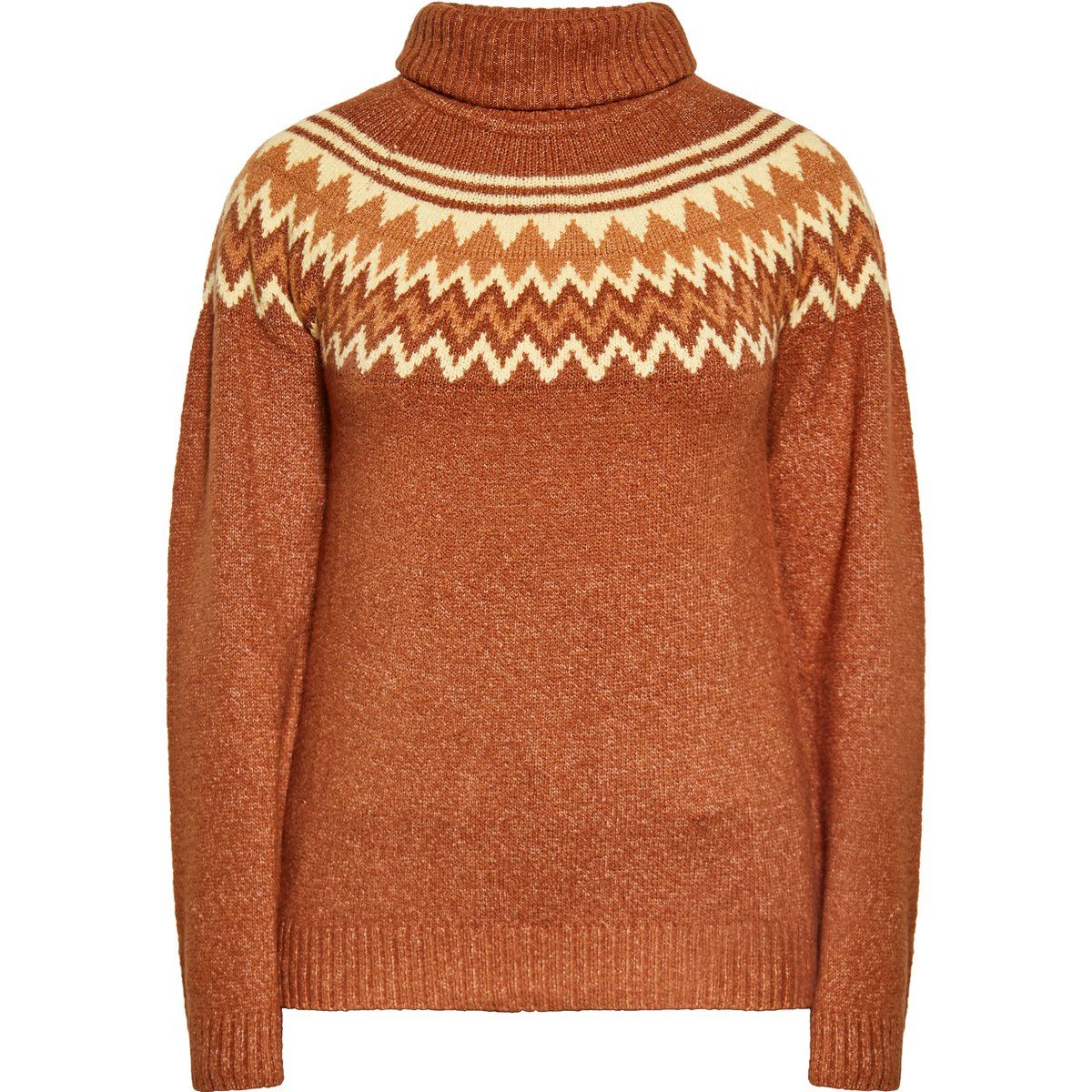 Geometrischer Strickpullover mit Rollkragen