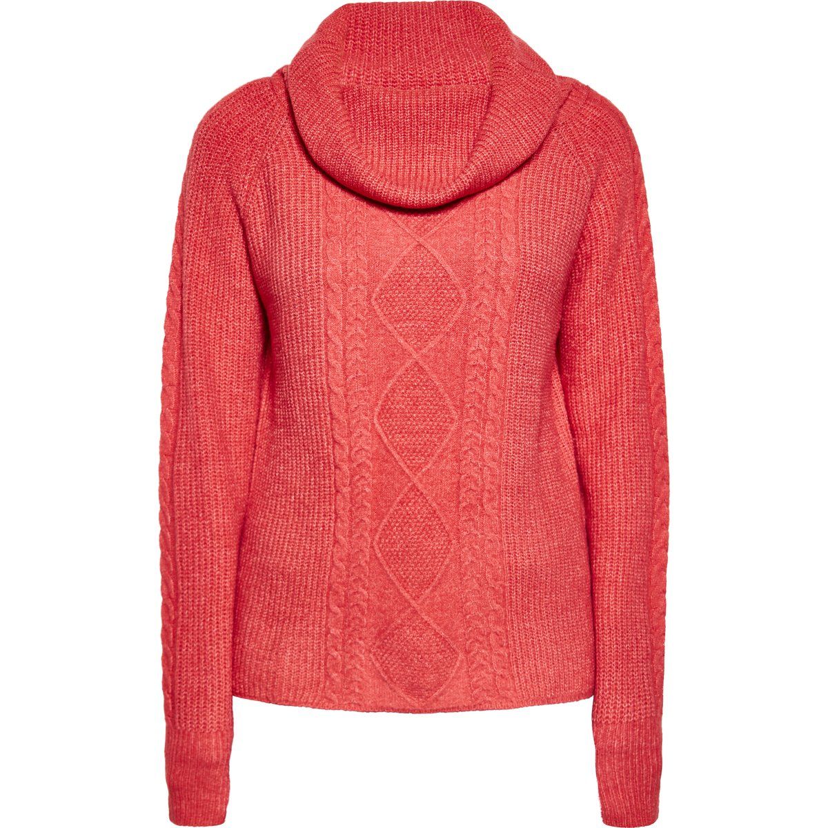 Damen Zopfmuster Rollkragenpullover