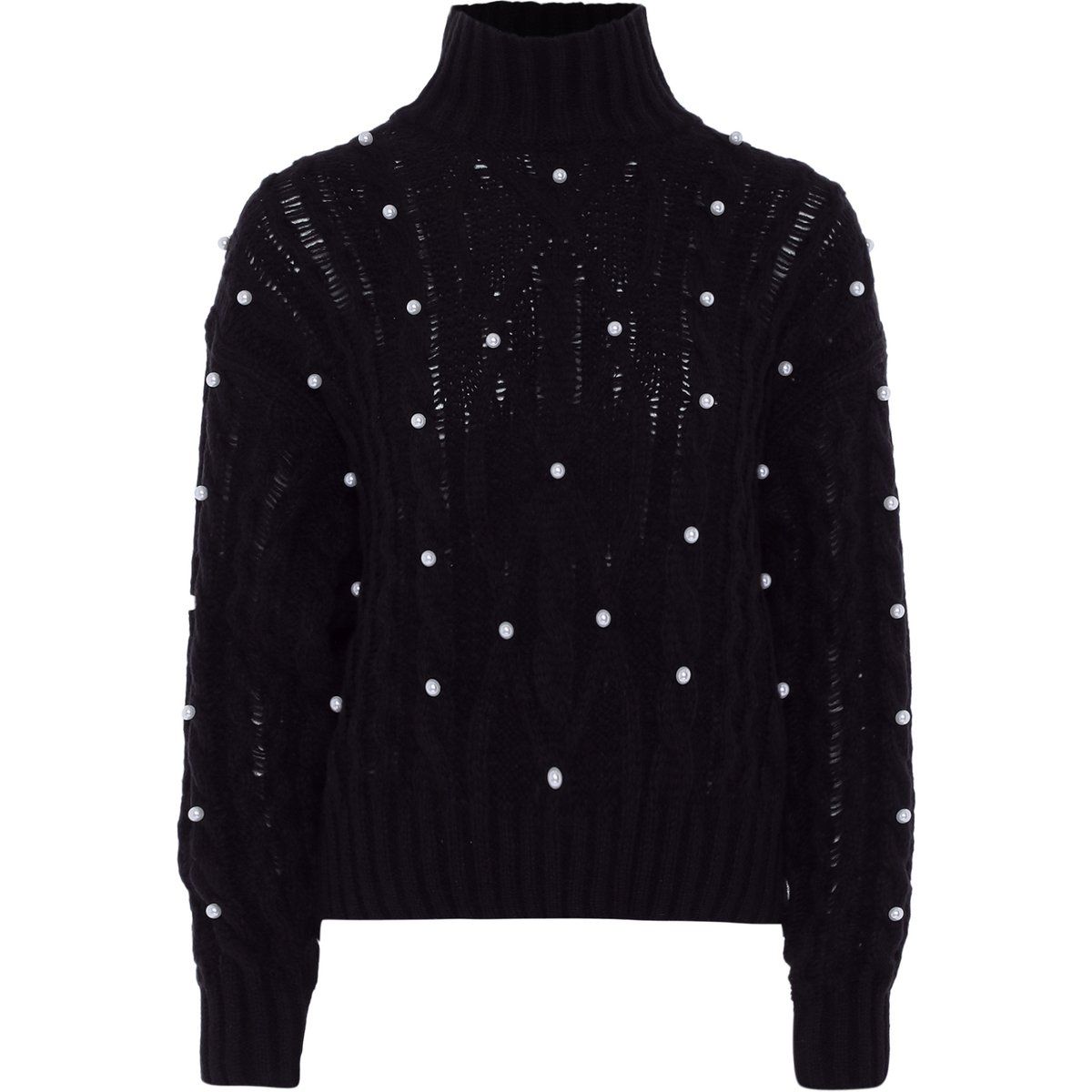 Faina Pullover mit Perlen Damen schwarz