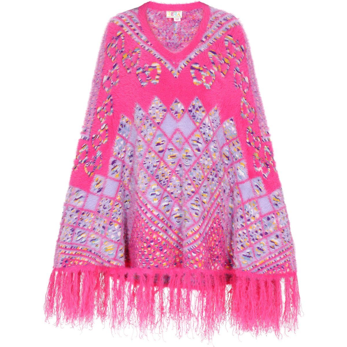 IZIA Poncho Frauen rosa mehrfarbig