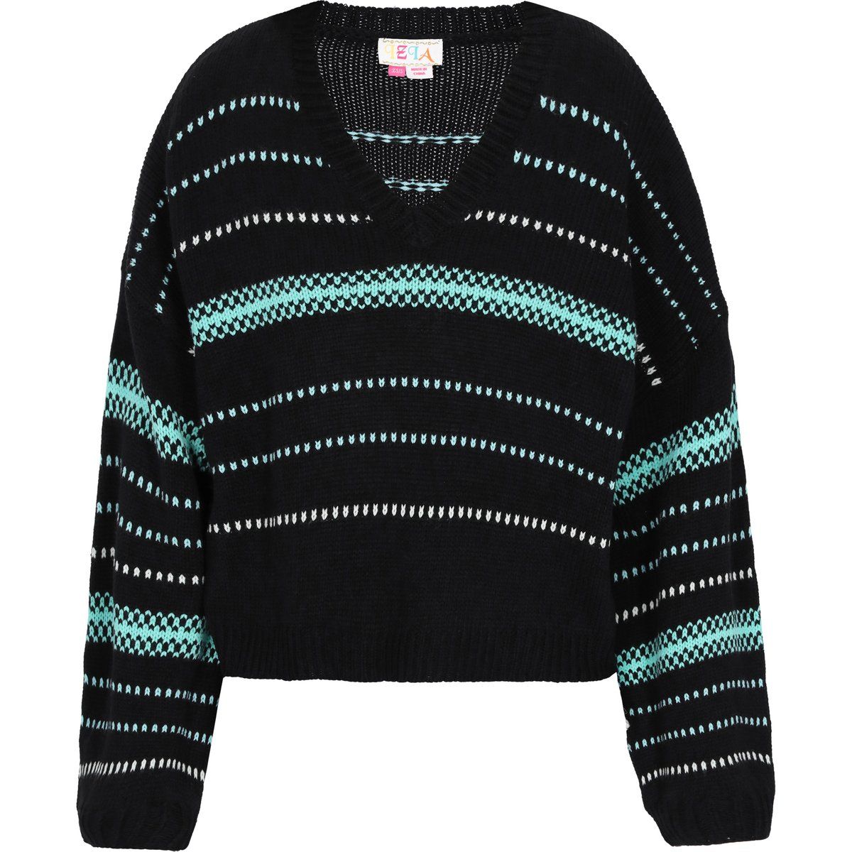 IZIA Pullover Frauen schwarz aqua