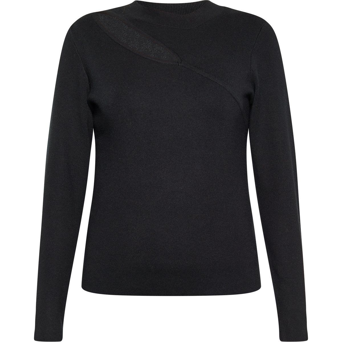 Gerippter Strickpullover mit Cutout Detail