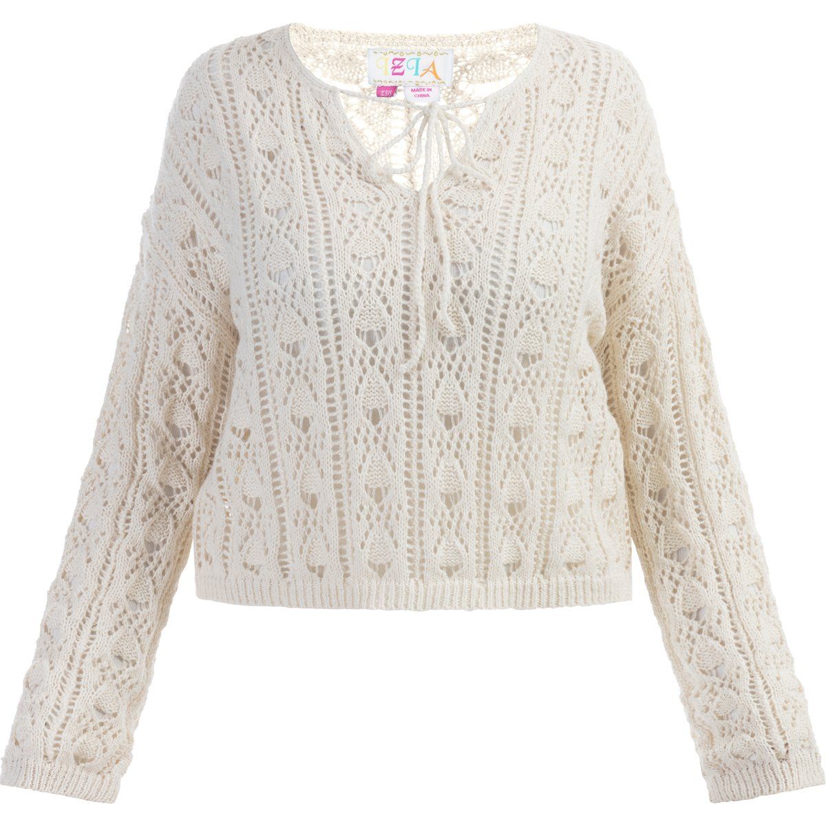IZIA Strickpullover Damen Wollweiß