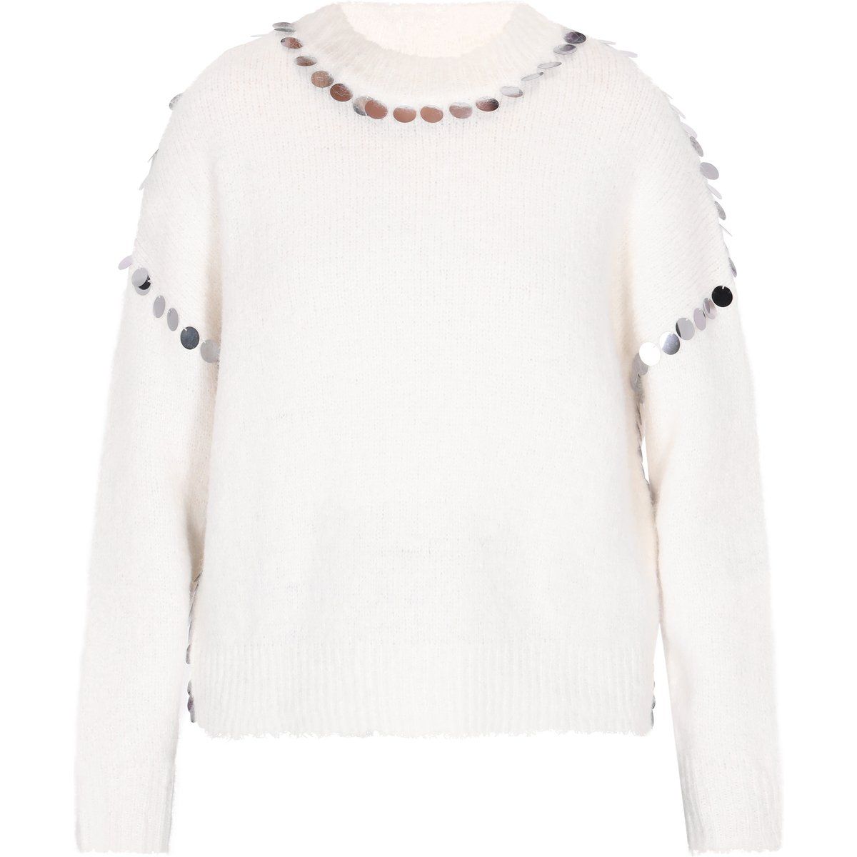 Gestrickter Pullover mit Pailletten und Relaxed Fit