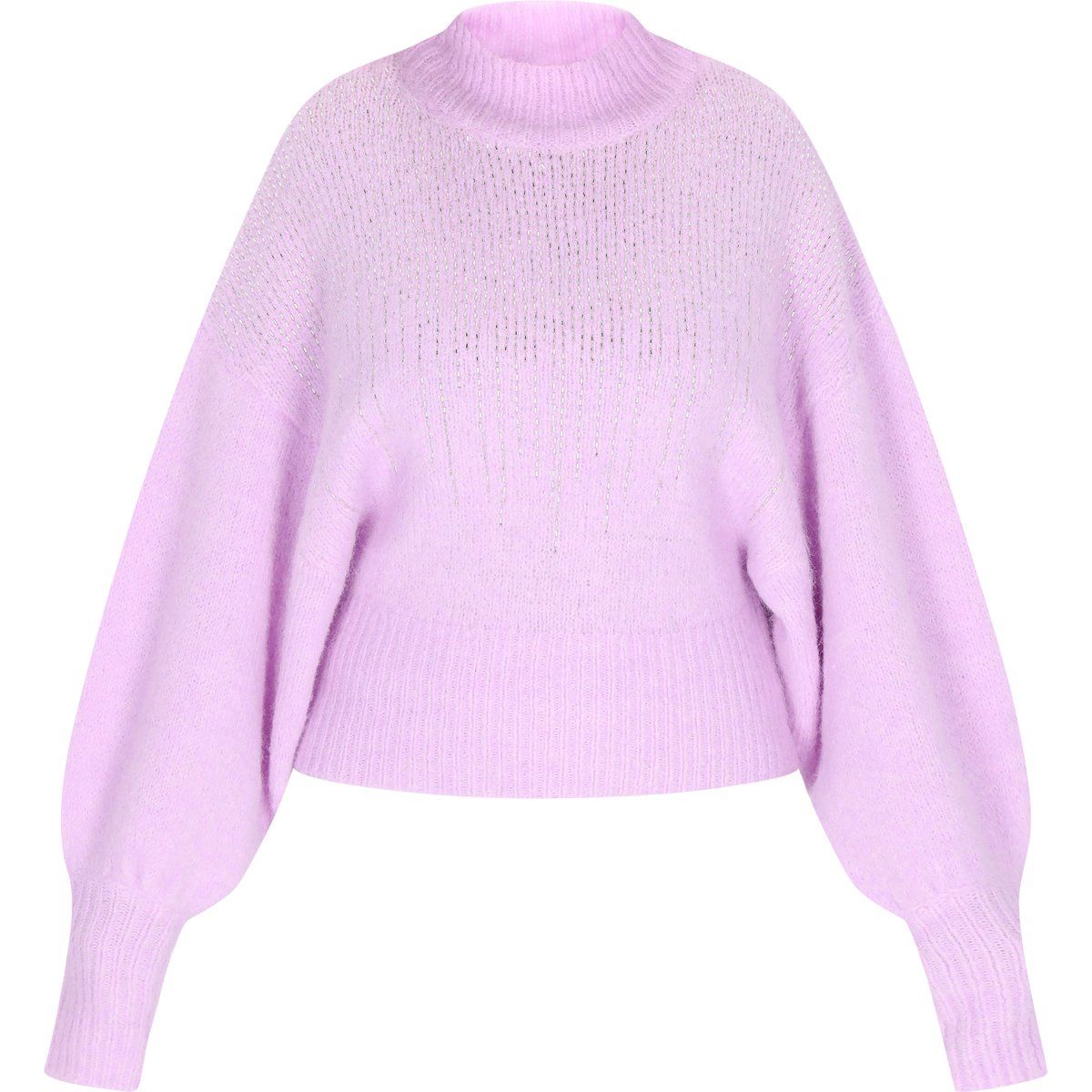 Lockerer Pullover mit Stehkragen und Ballonärmeln
