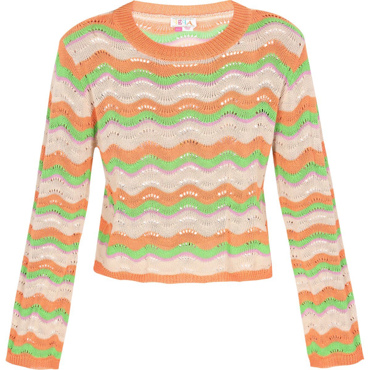 IZIA Pullover Frauen orange mehrfarbig