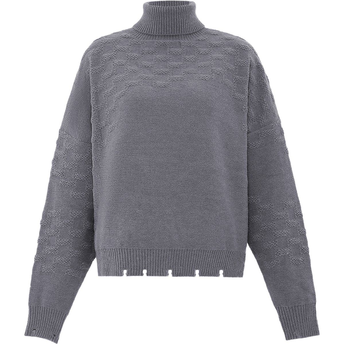 Faina Rollkragenpullover Damen hellgrau melange