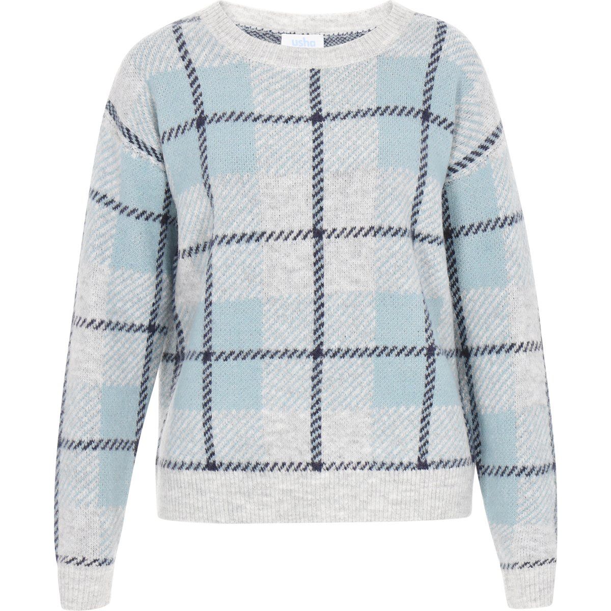 usha Pullover Frauen hellgrau hellblau marineblau