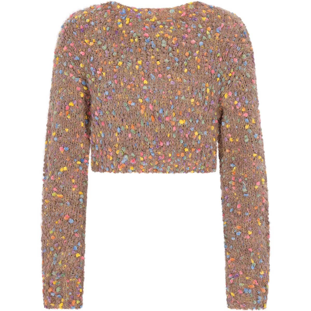Kurzer Strickpullover mit Textur