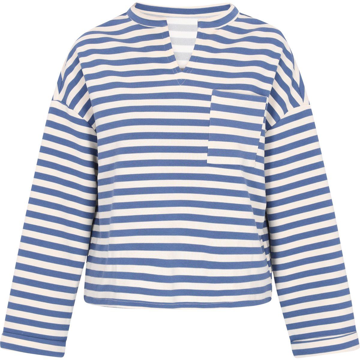 Gestreiftes Langarm-Pullover-Top