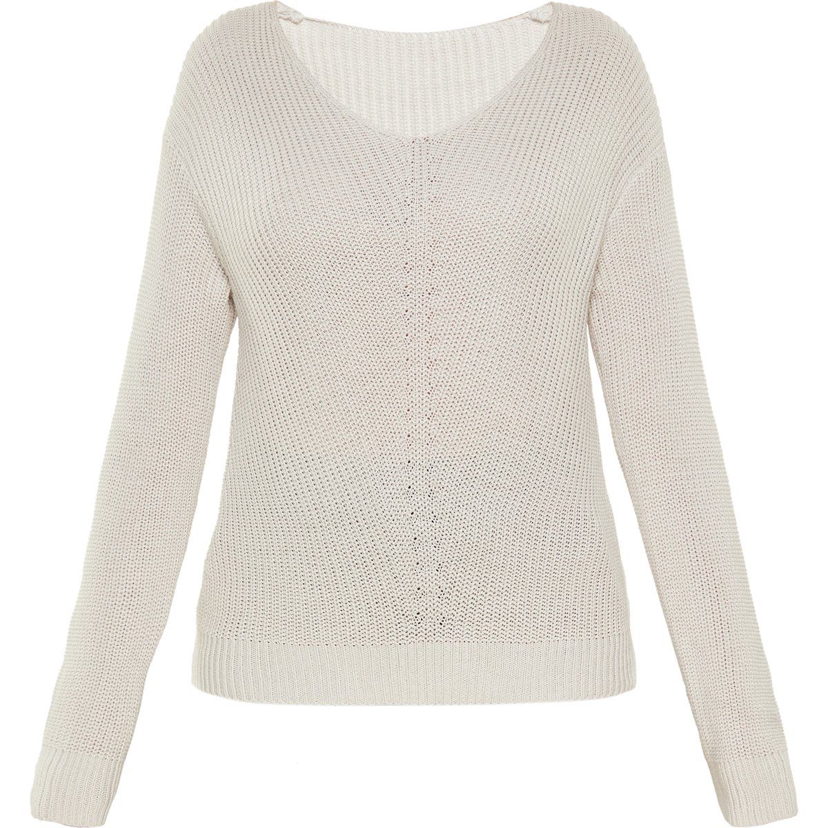 Klassischer Strickpullover mit V-Ausschnitt