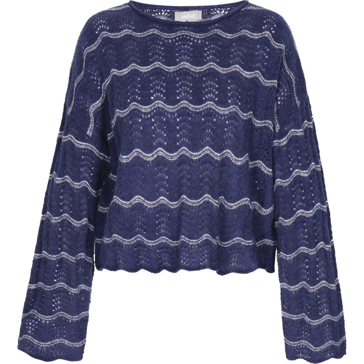 usha Pullover Frauen marineblau cremeweiß