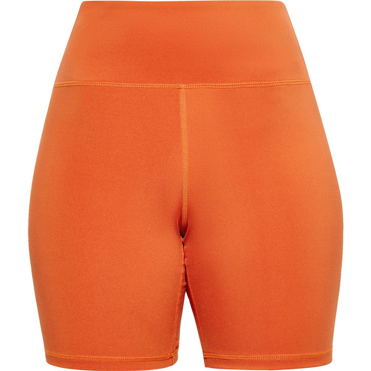 Orange, hoch taillierte Activewear Shorts
