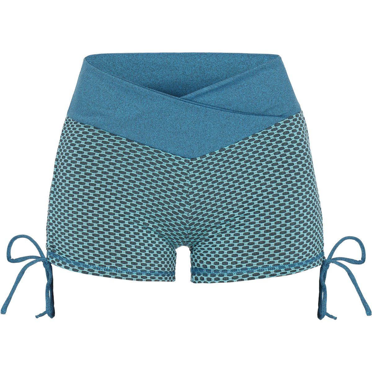 Strukturierte, hoch taillierte Sportshorts