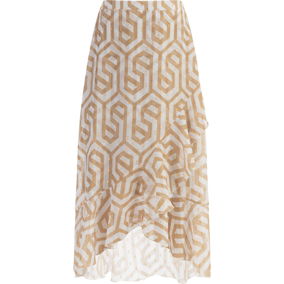 Faina Midirock Damen beige weiss