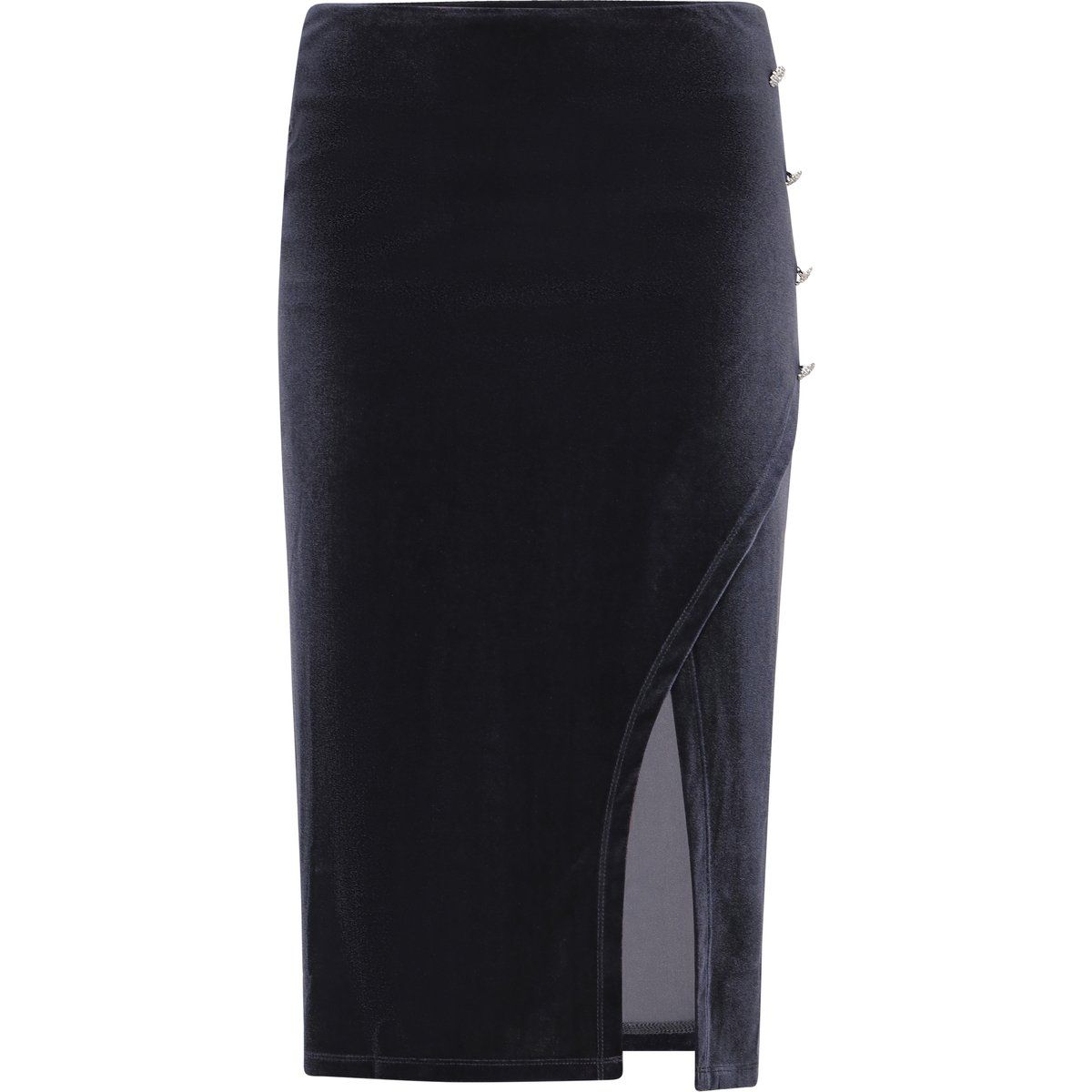 Damen Samt Midi Bleistiftrock