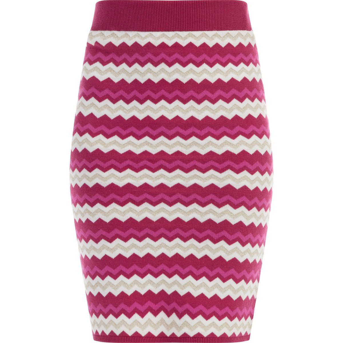 Faina Strick Midirock Damen Rosa Mehrfarbig