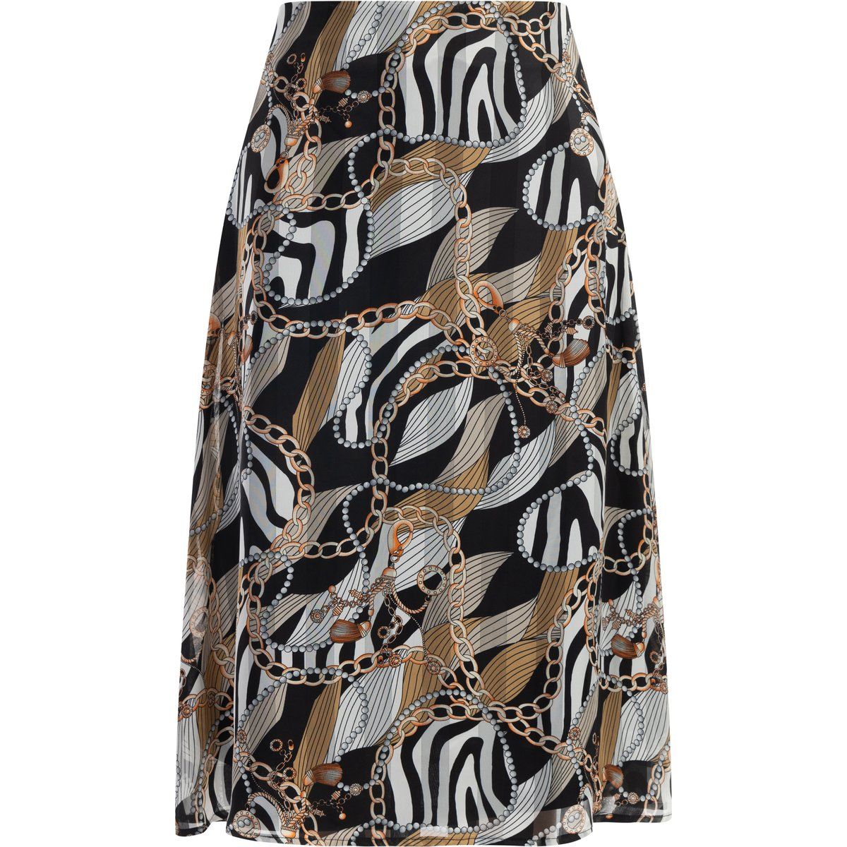 Faina Midirock mit Allover-Print Damen Schwarz Mehrfarbig