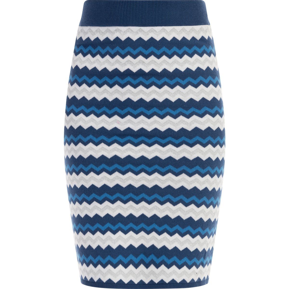 Faina Strick Midirock Damen Blau Mehrfarbig