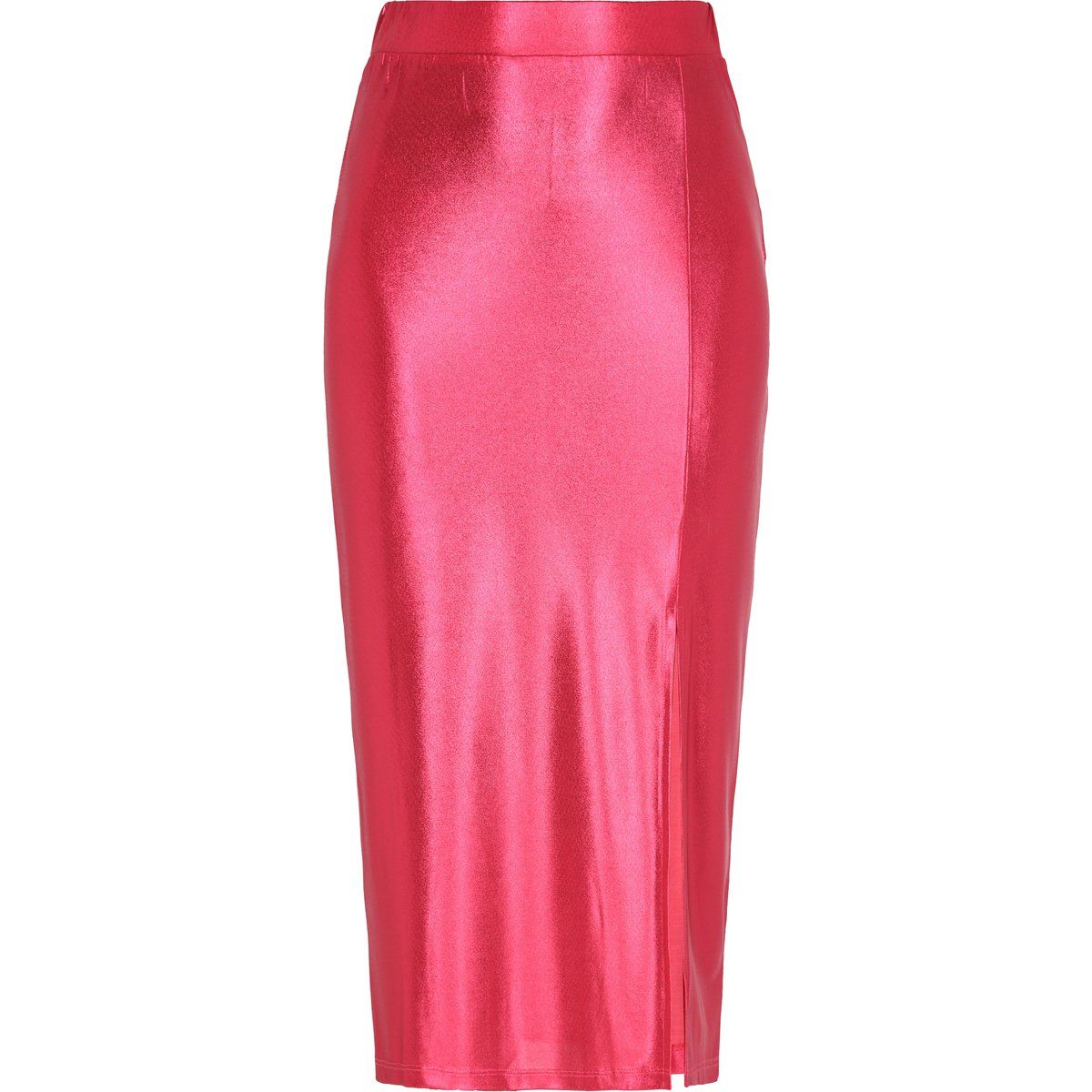 Metallic Pink Midi Bleistiftrock
