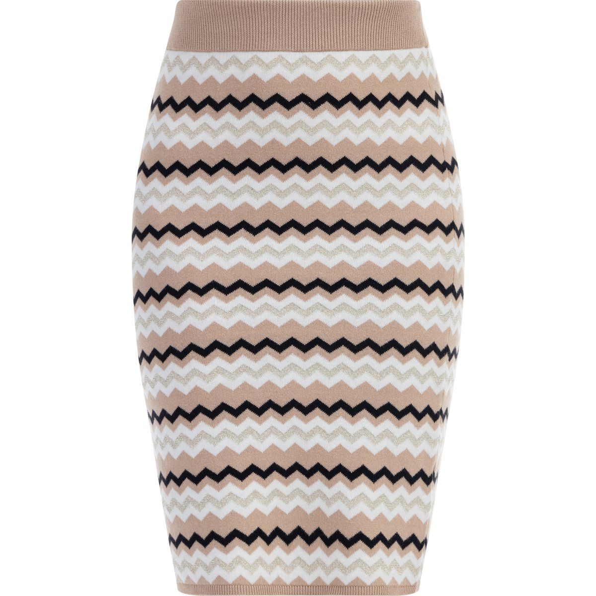 Faina Strick Midirock Damen Beige Mehrfarbig