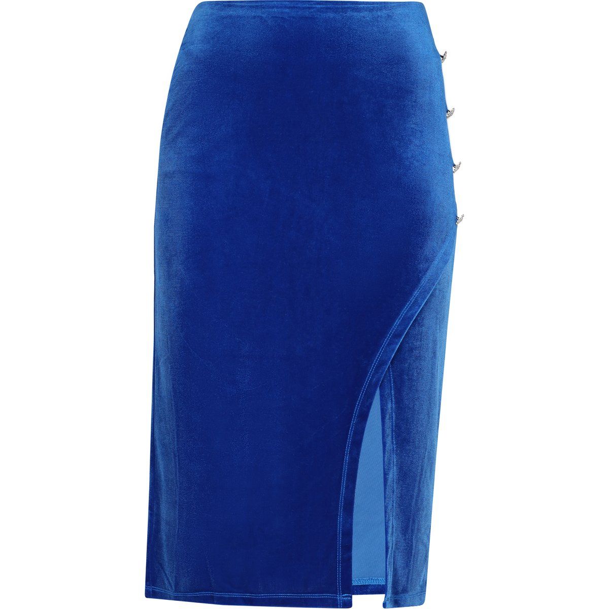 Eleganter blauer Samt-Midirock