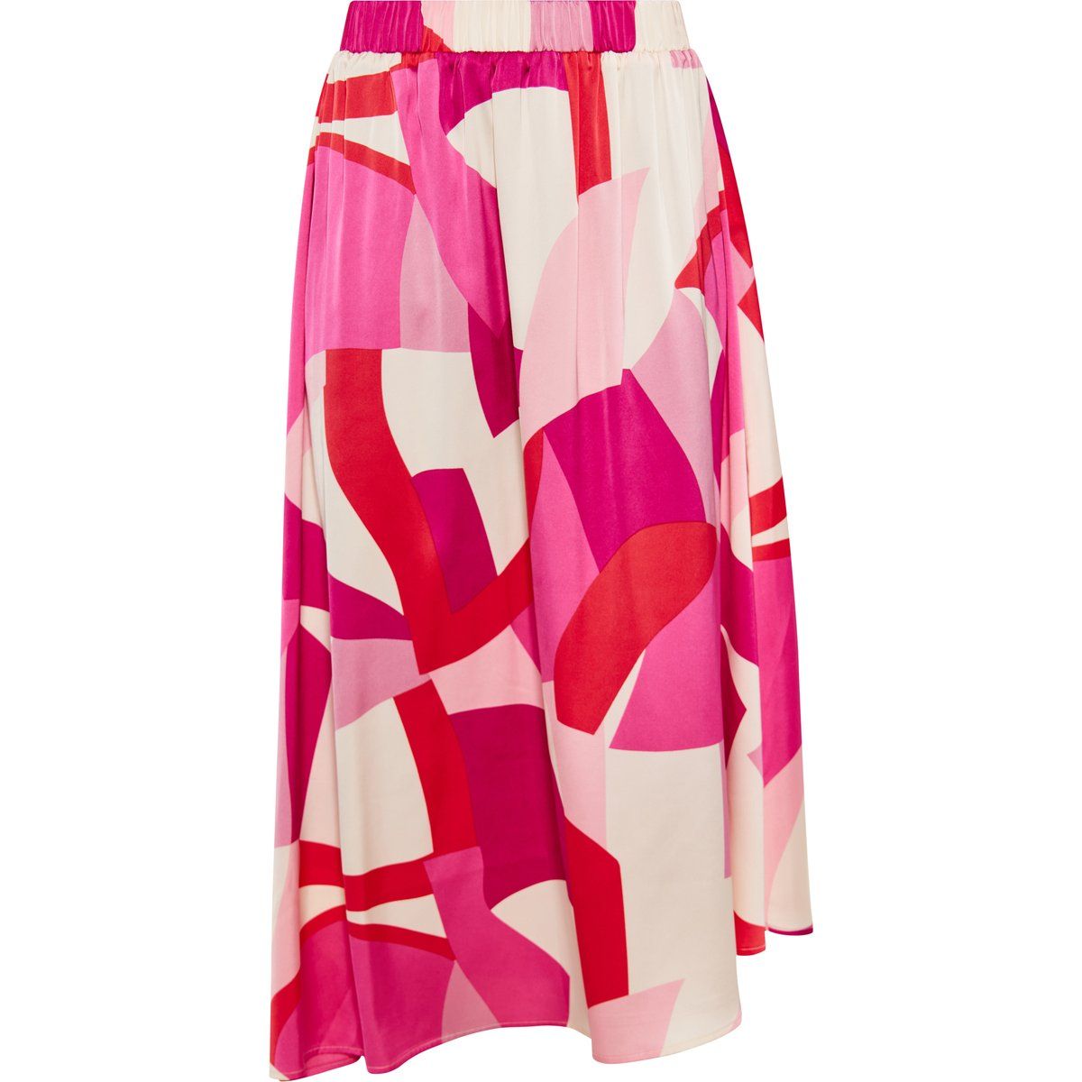 Geometrischer Satin Midirock