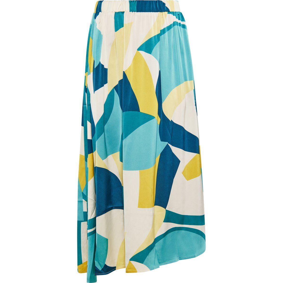 Geometrischer Satin-Midi-Rock