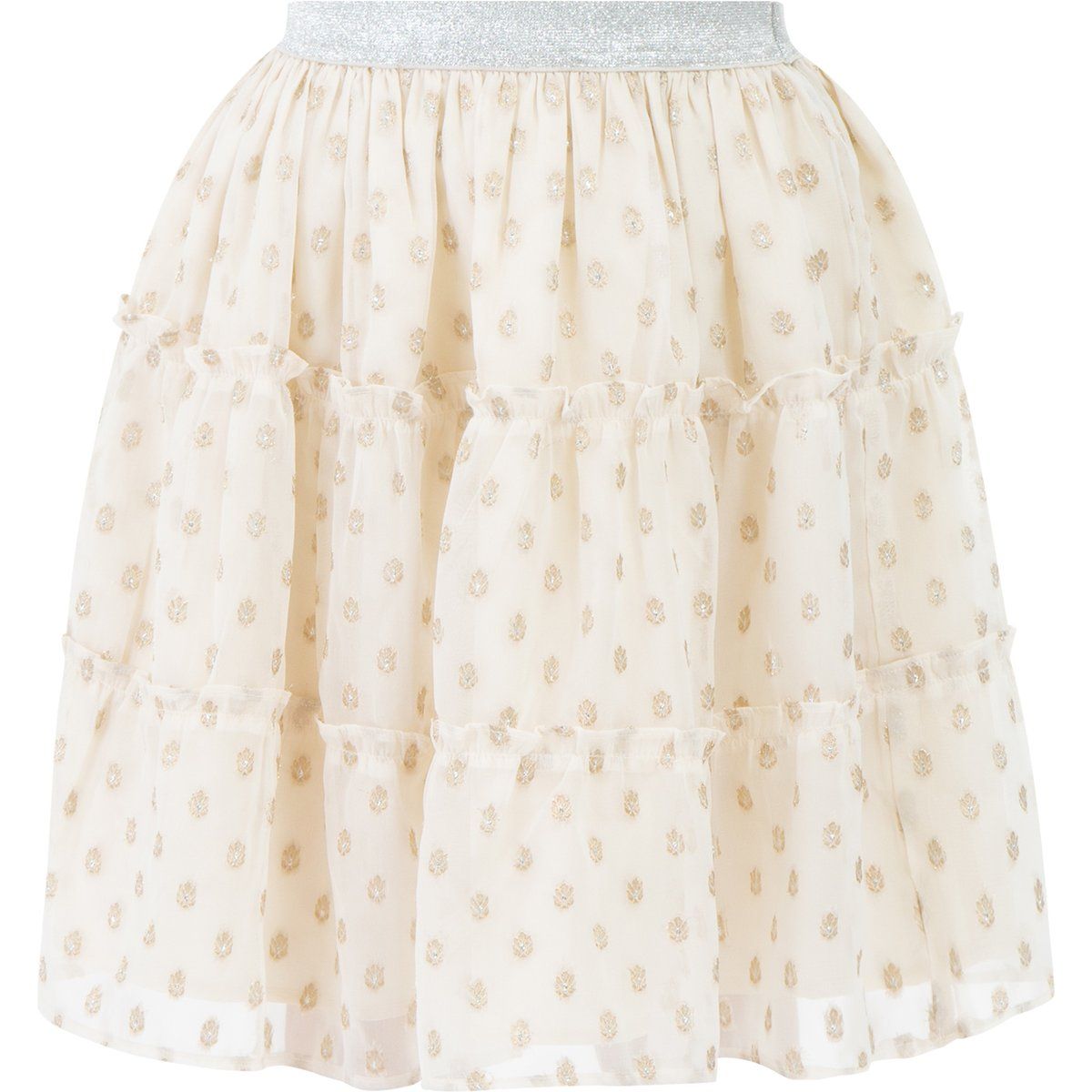 Faina Minirock Mädchen (Kids) Wollweiß mit goldenen Punkten