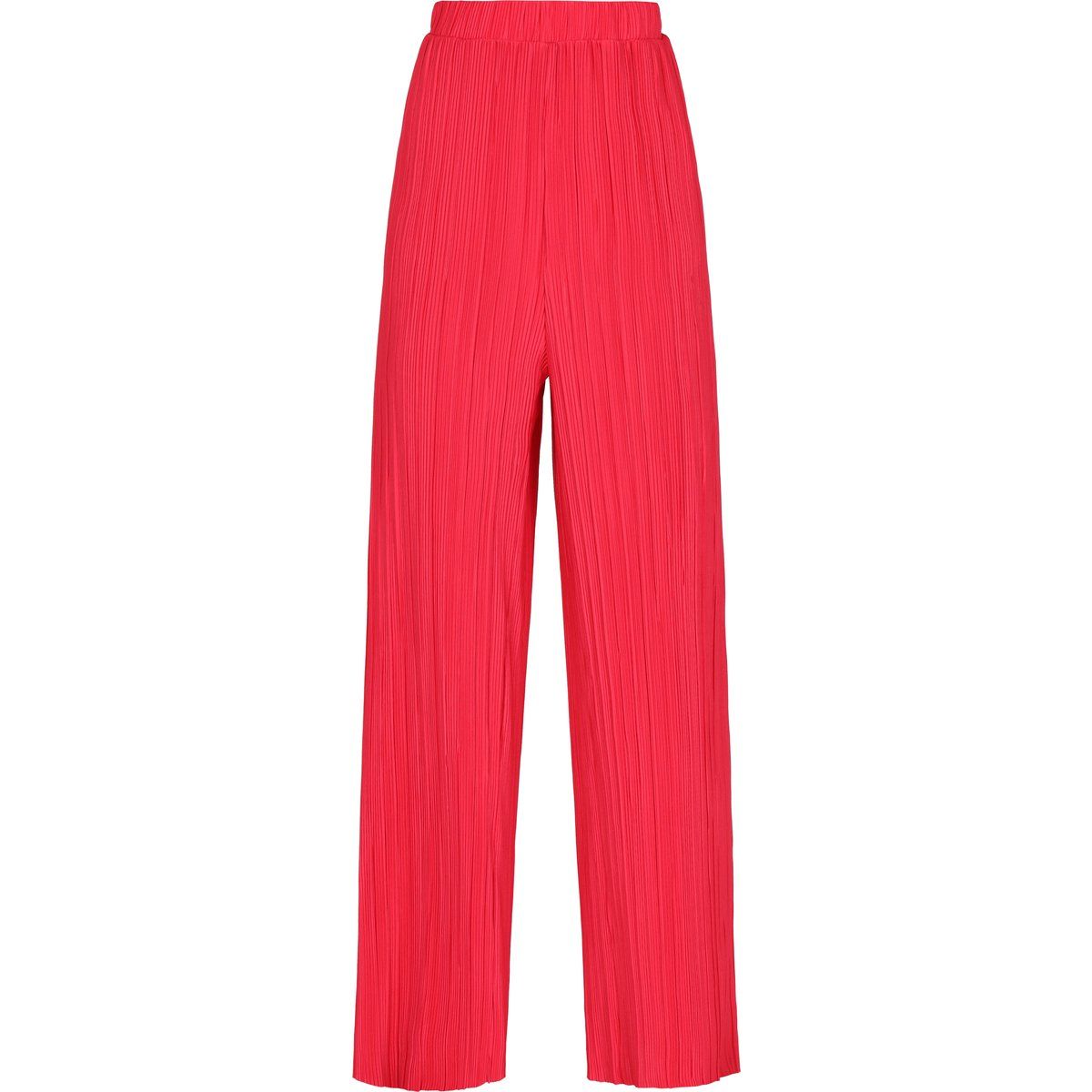 Fuchsia Plissee Weitbein Hose