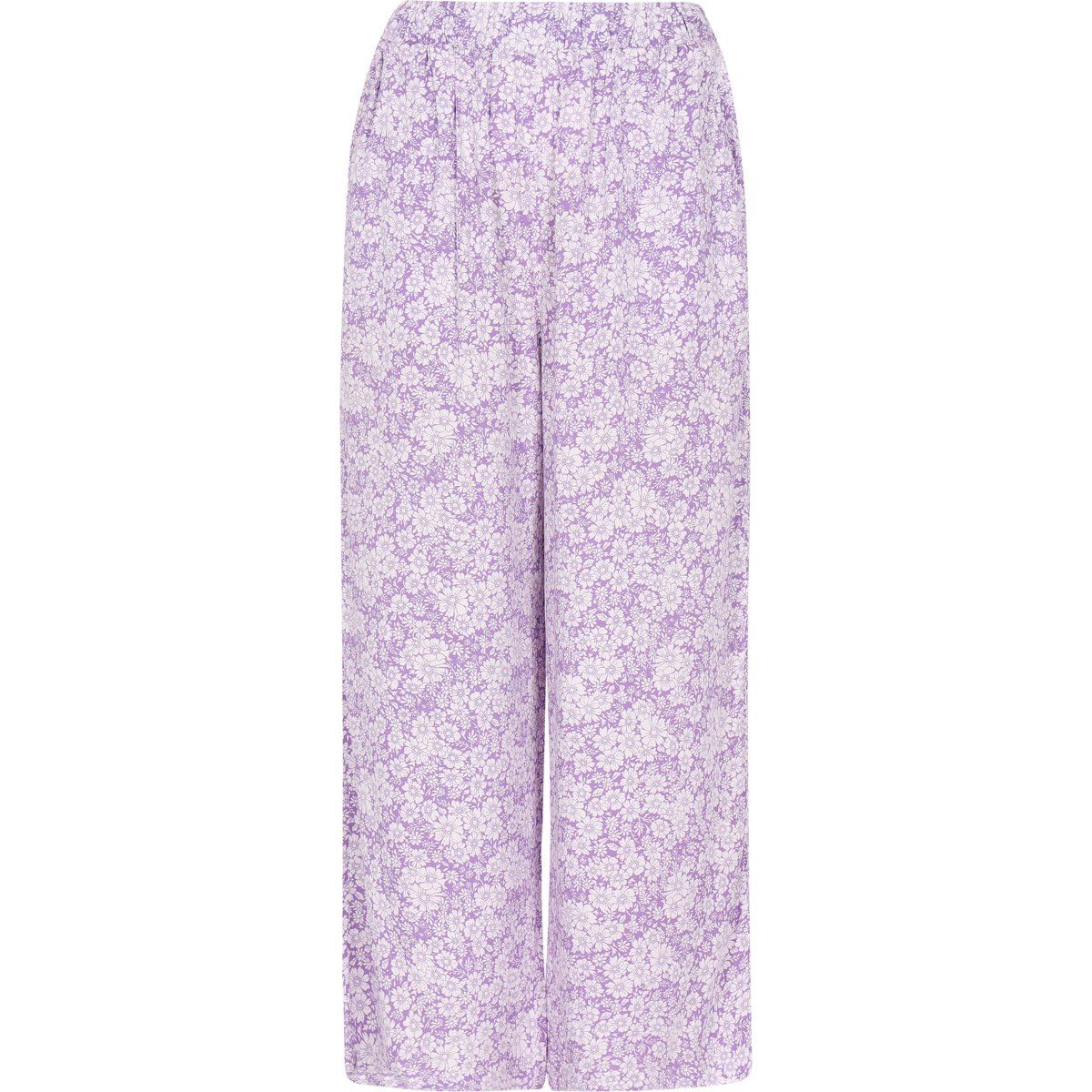 Cropped Hose mit weitem Bein und Blumenprint