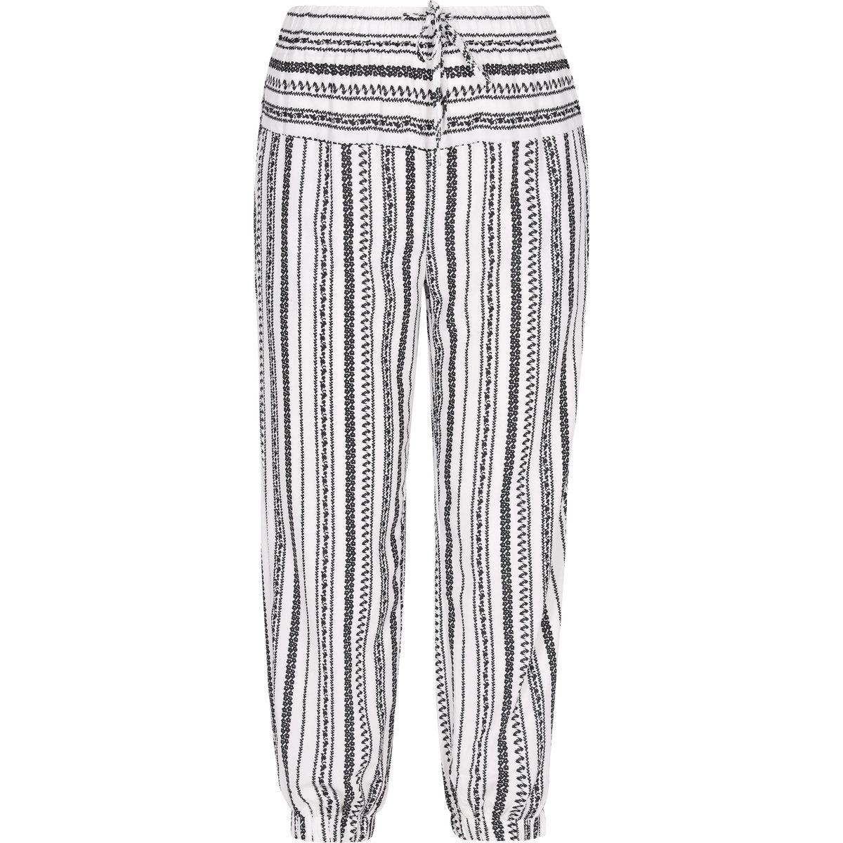 Gestreifte Kordelzug Cropped Hose
