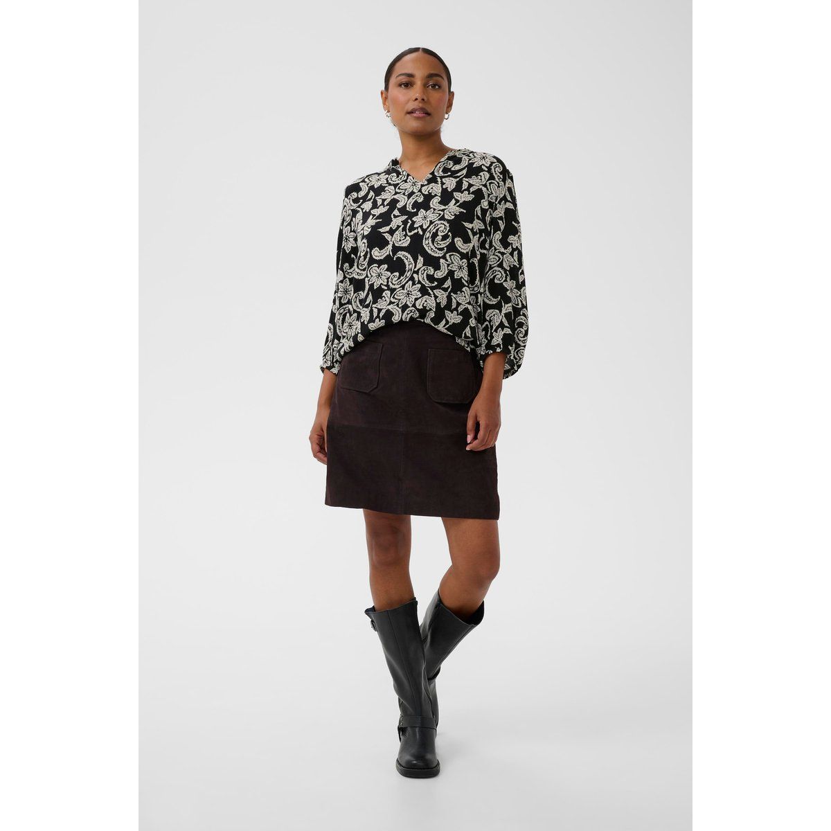 Paisley-Bluse mit 3/4-Ärmeln