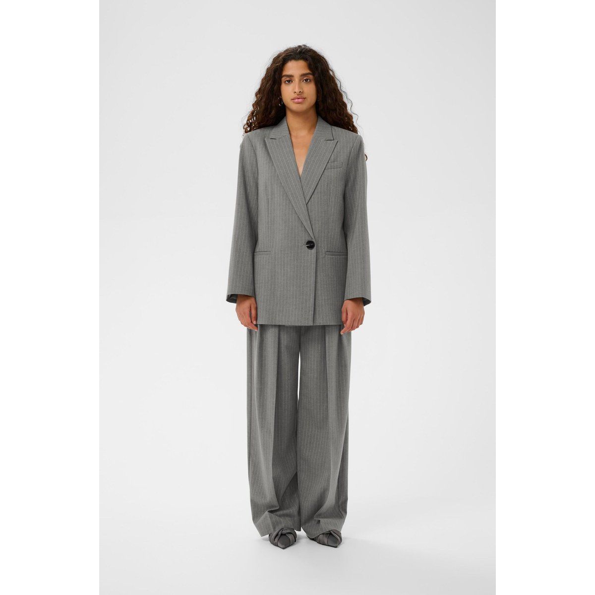 Nadelstreifen Oversized Blazer und Hosen Anzug