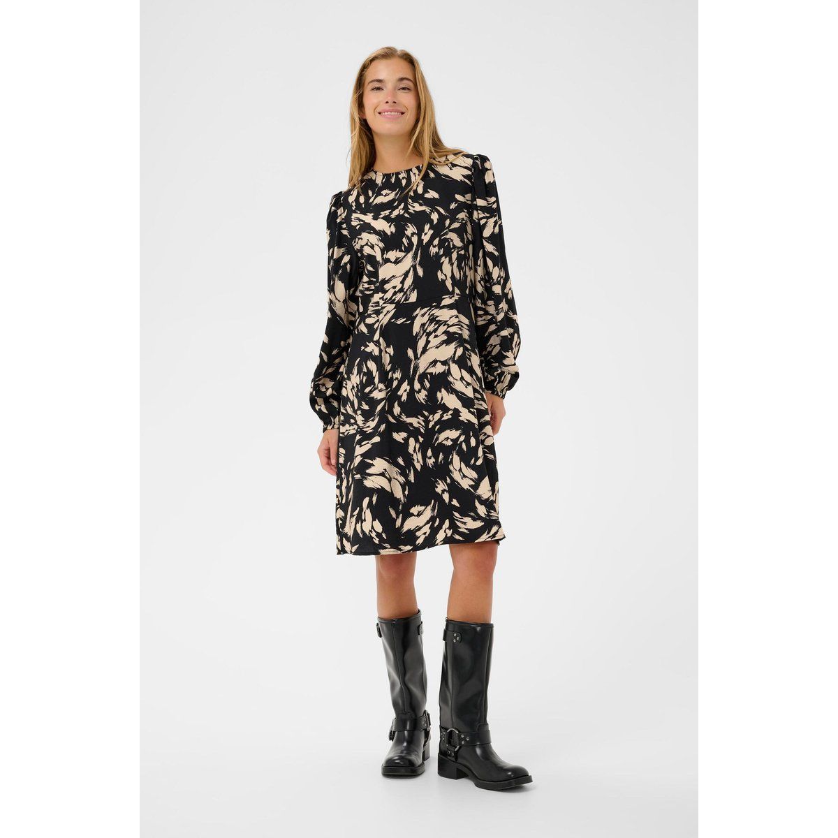 Kleid mit abstraktem Print, lockere Passform