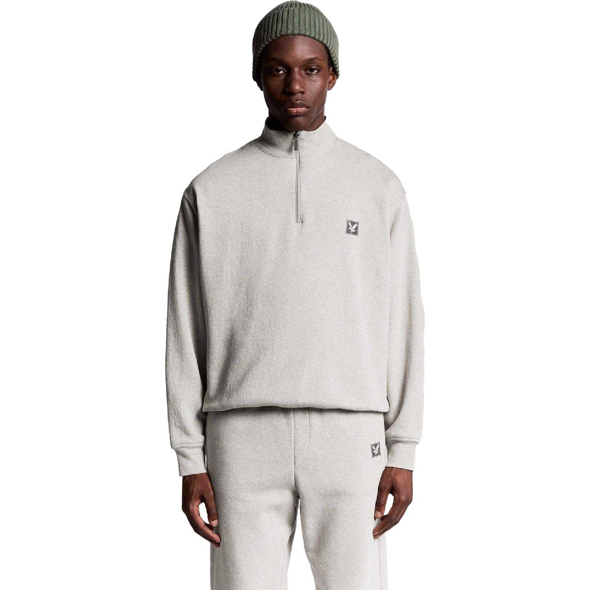 Sweatshirt mit halbem Reißverschluss, lockere Passform