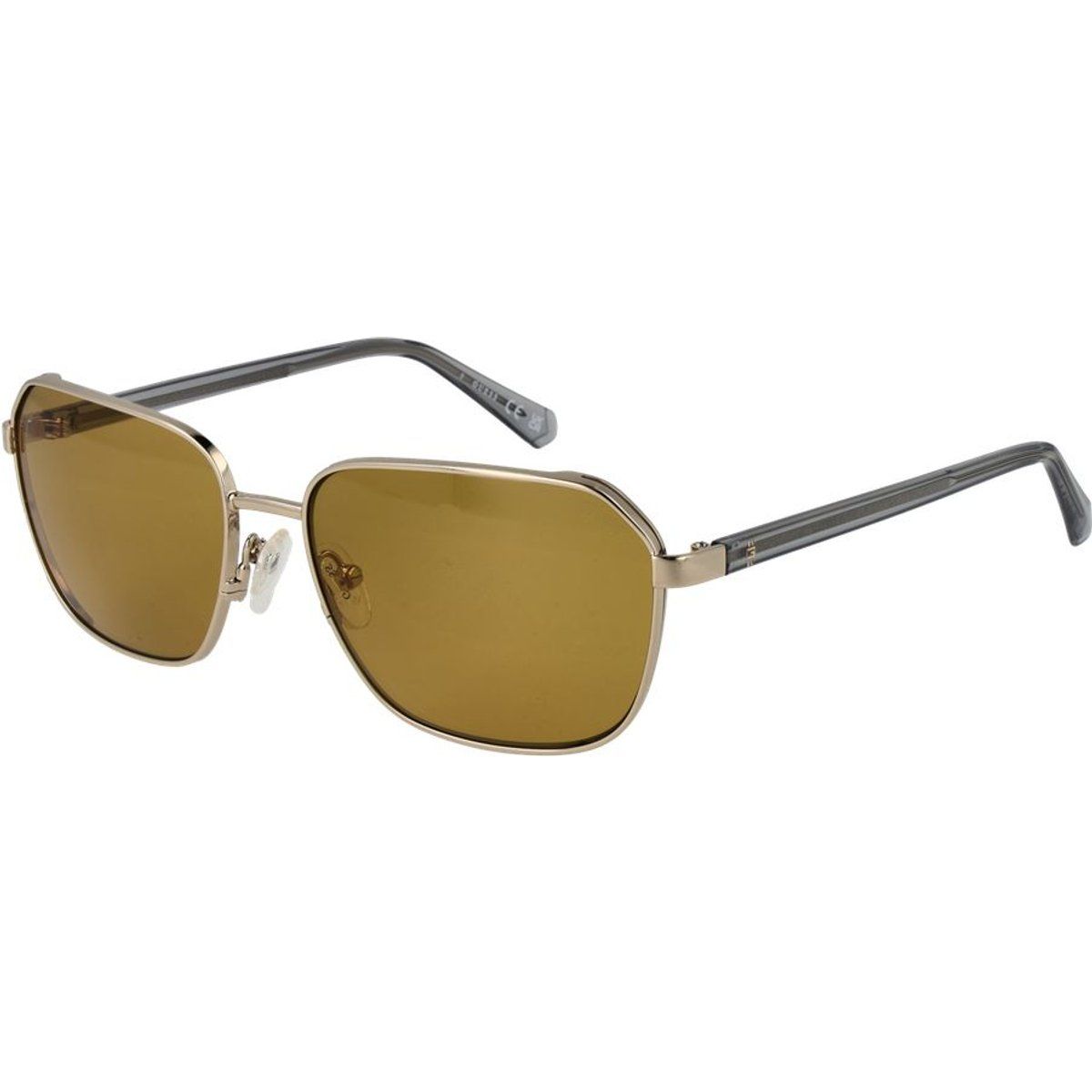 Sonnenbrille mit goldenem Rahmen und braunen Gläsern