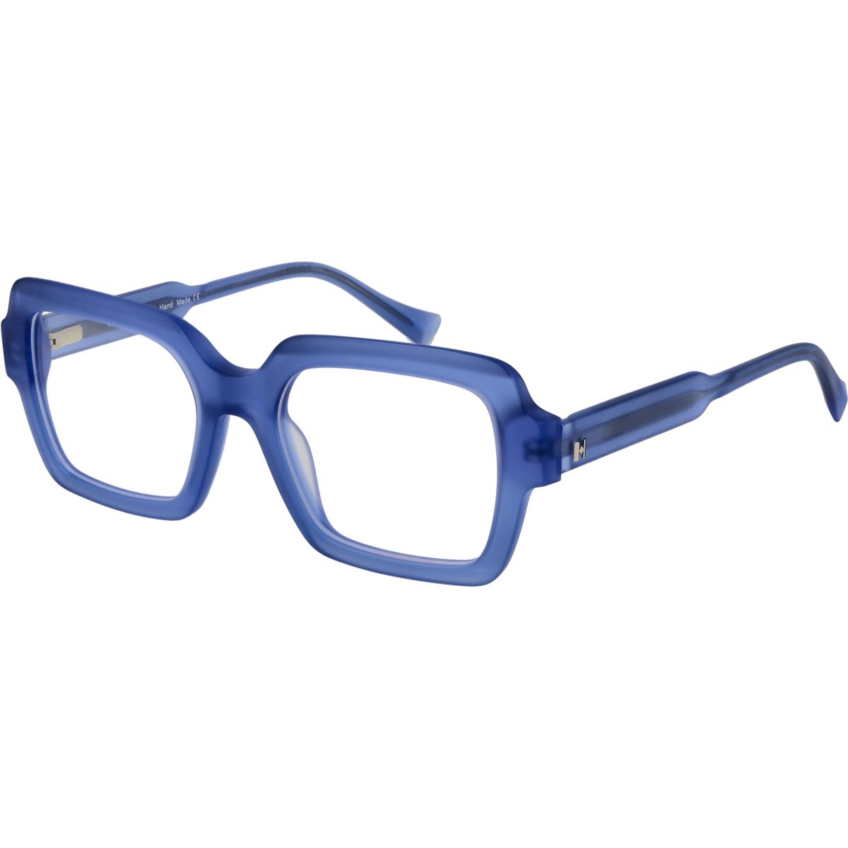 Blaue Acetat Rechteckige Vollrandbrille