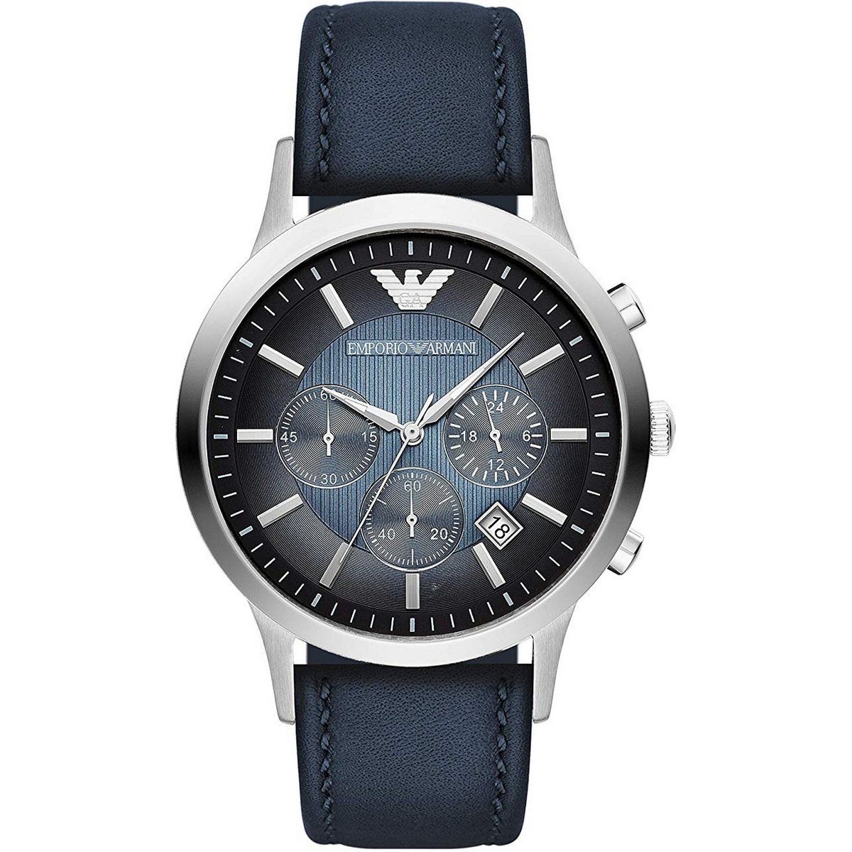 Elegante silberfarbene Chronographenuhr