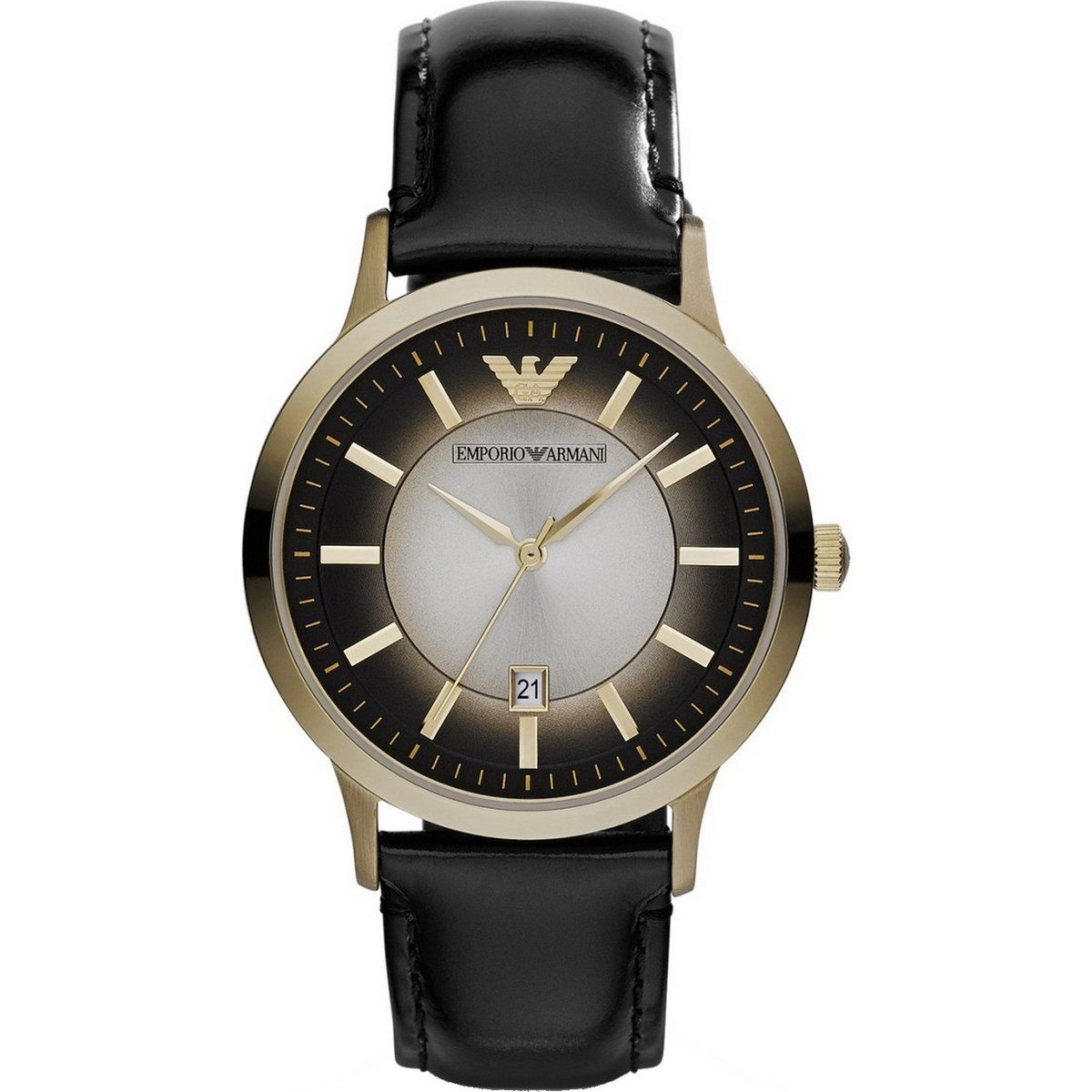 Elegante goldfarbene minimalistische Uhr