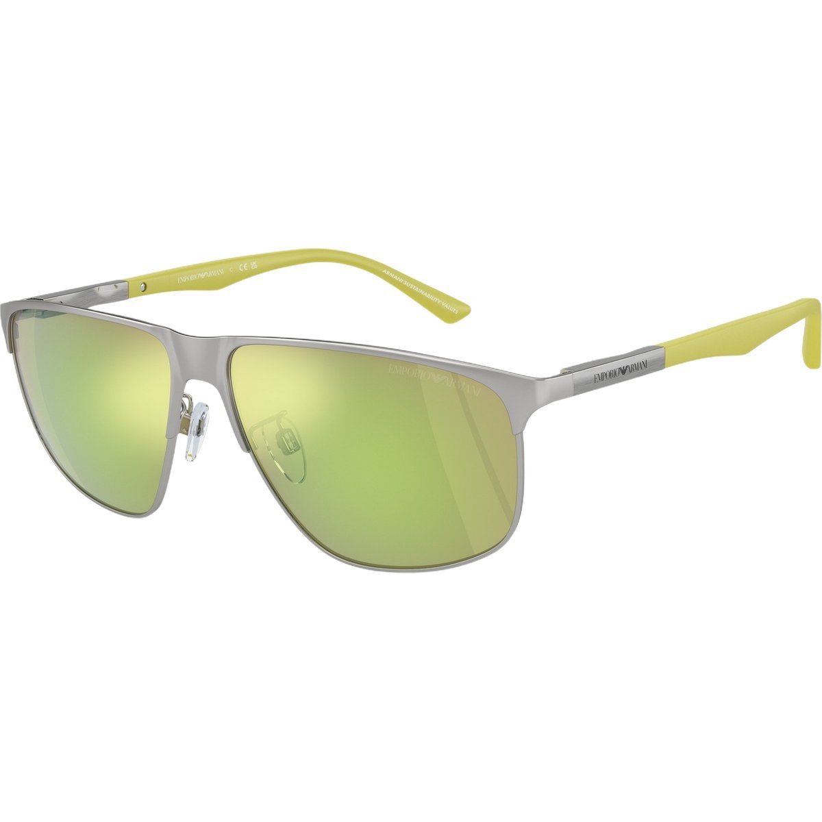 Metallrahmen-Sonnenbrille mit grünen Gläsern