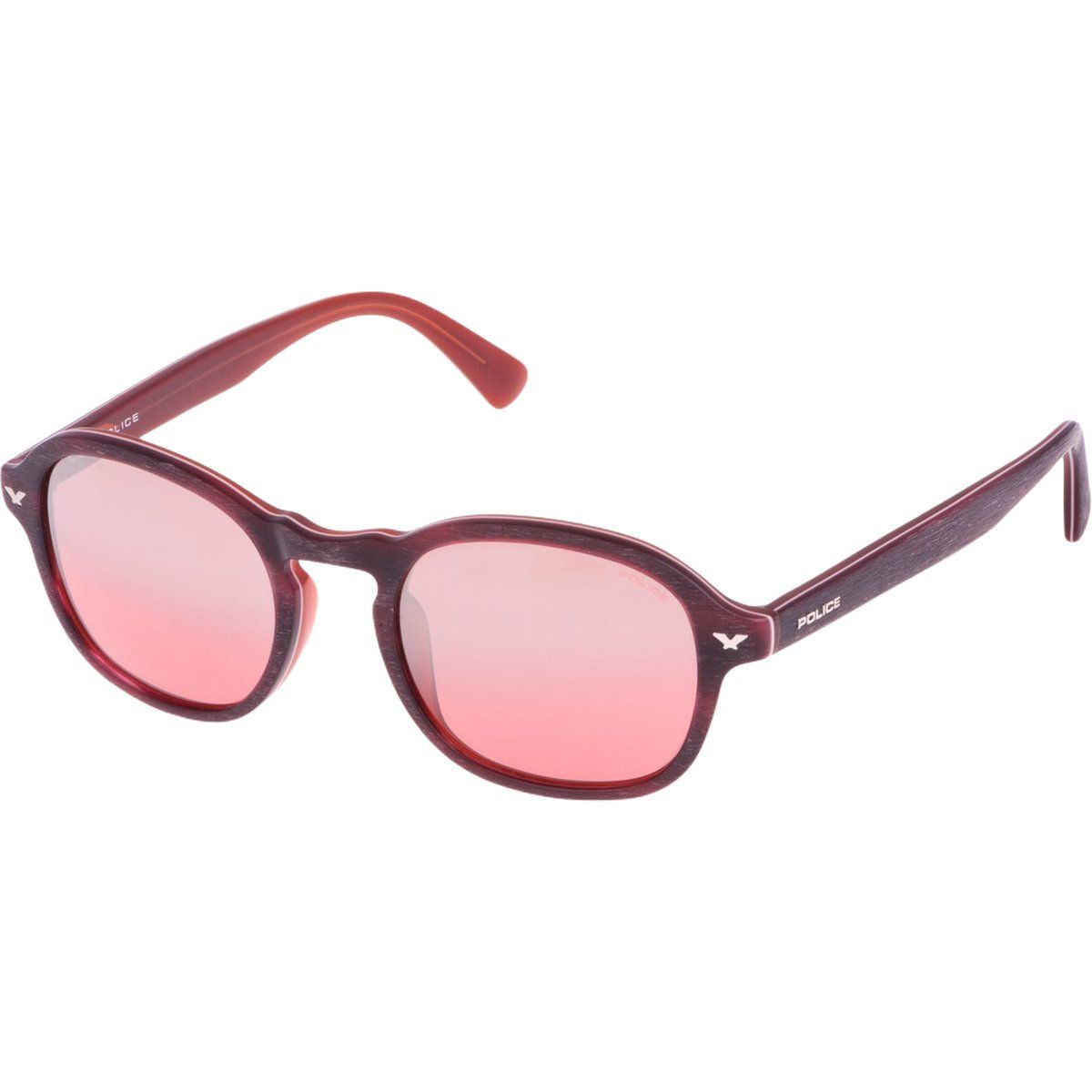 Runde Burgunder Sonnenbrille mit Rosaton