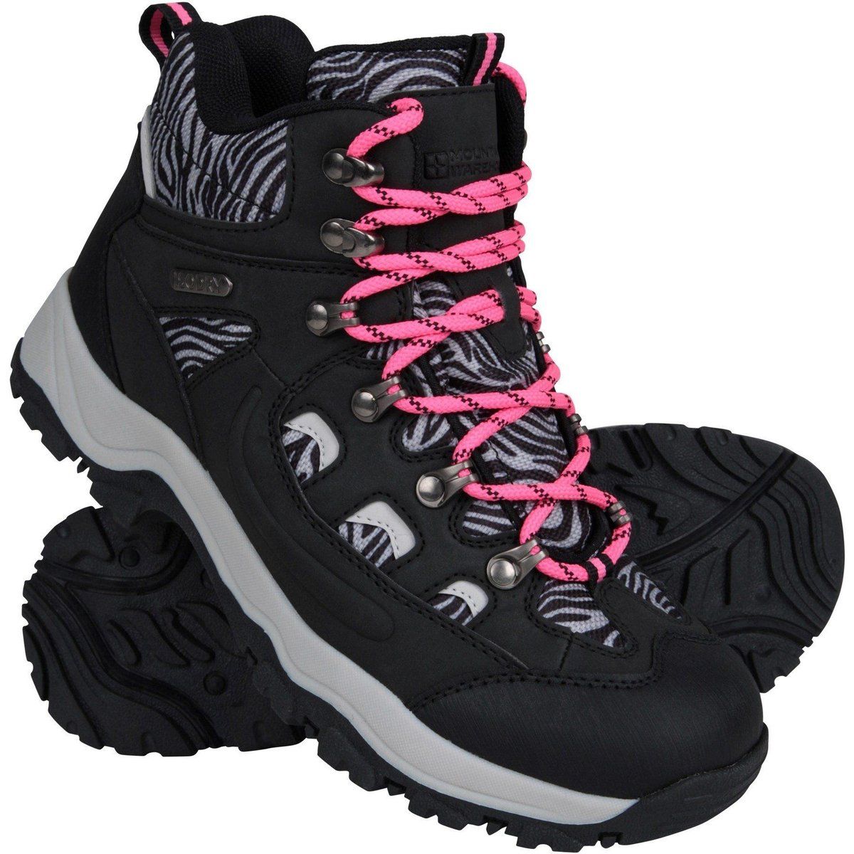 Mountain Warehouse - Damen Wanderstiefel "Adventurer", Leo-Muster, Wildlederimitat (Leuchtend Rosa)