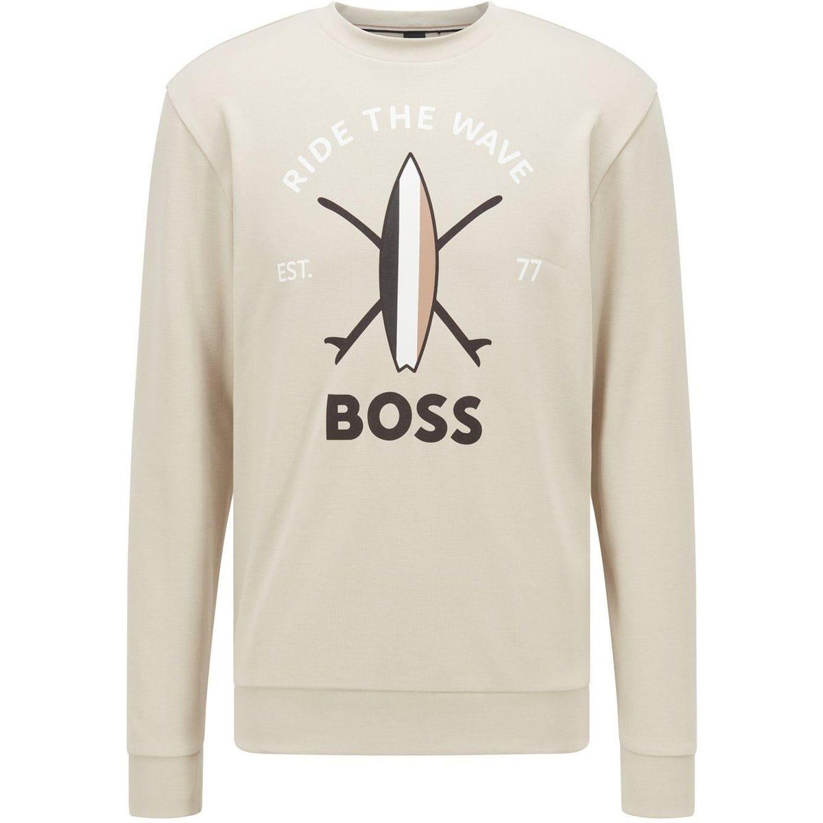 Crewneck Sweatshirt mit Surfbrett-Grafik