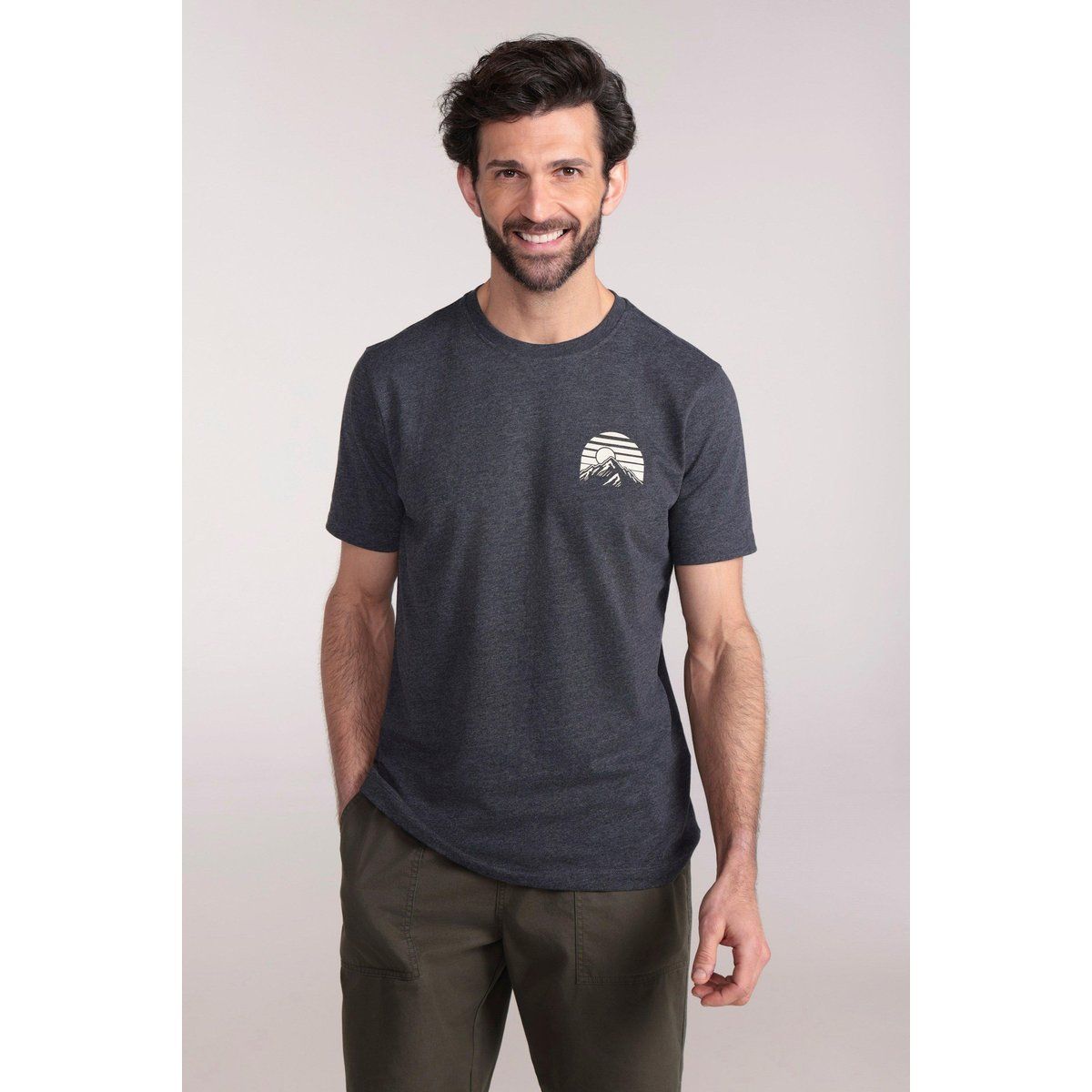 Herren Dunkelgraues T-Shirt mit Grafik
