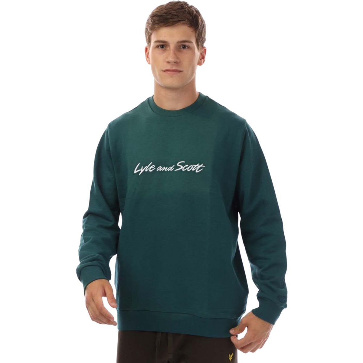 Herren Sweatshirt mit Logo und Rundhalsausschnitt