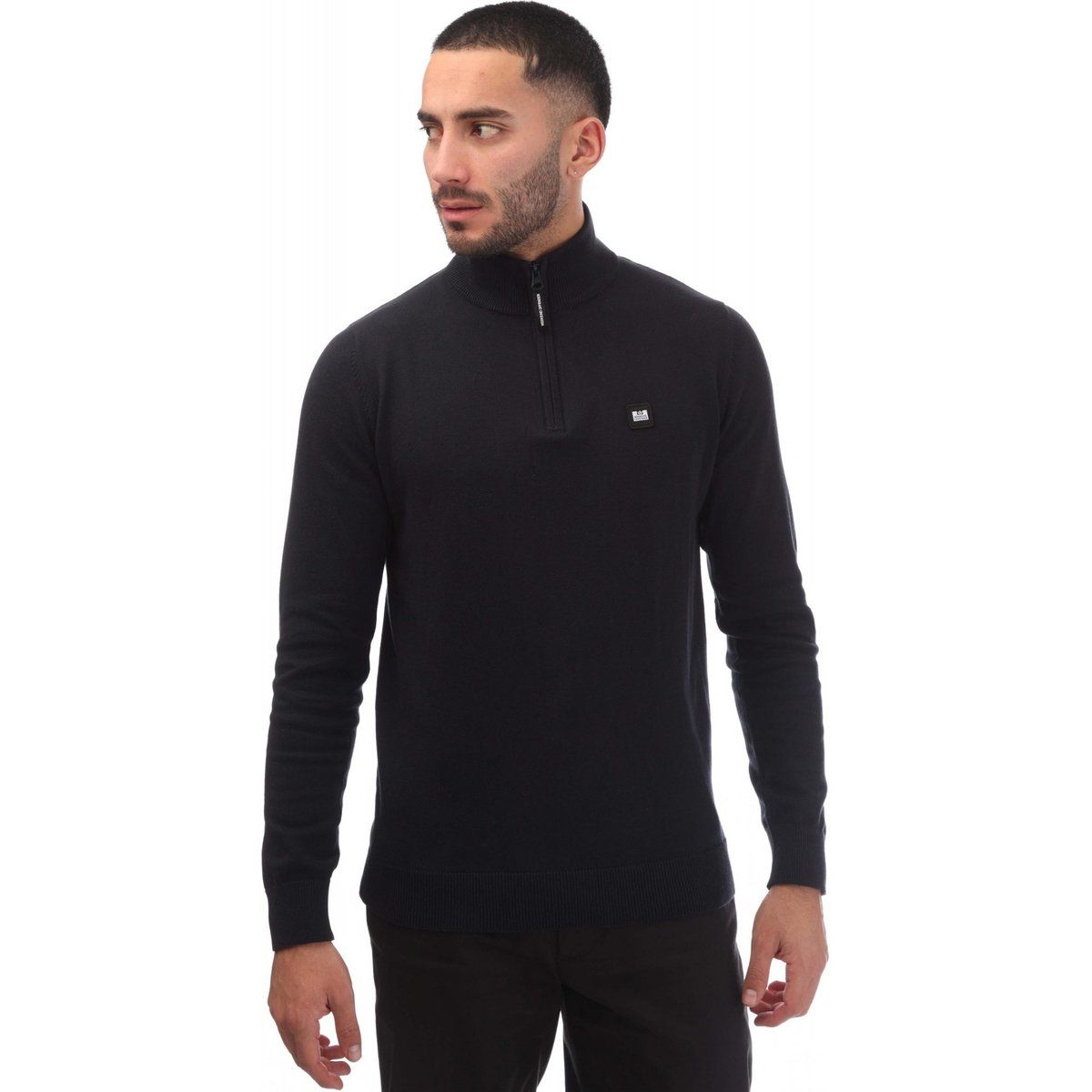 Weekend Offender - "Paraguay" Sweatshirt mit kurzem Reißverschluss für Herren (Marine)
