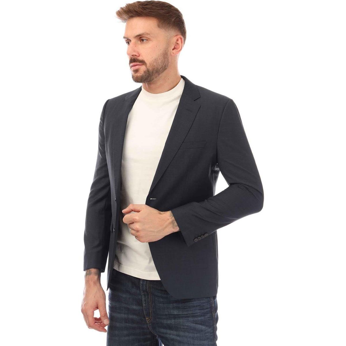 Herren Blazer aus Wollmischung, reguläre Passform