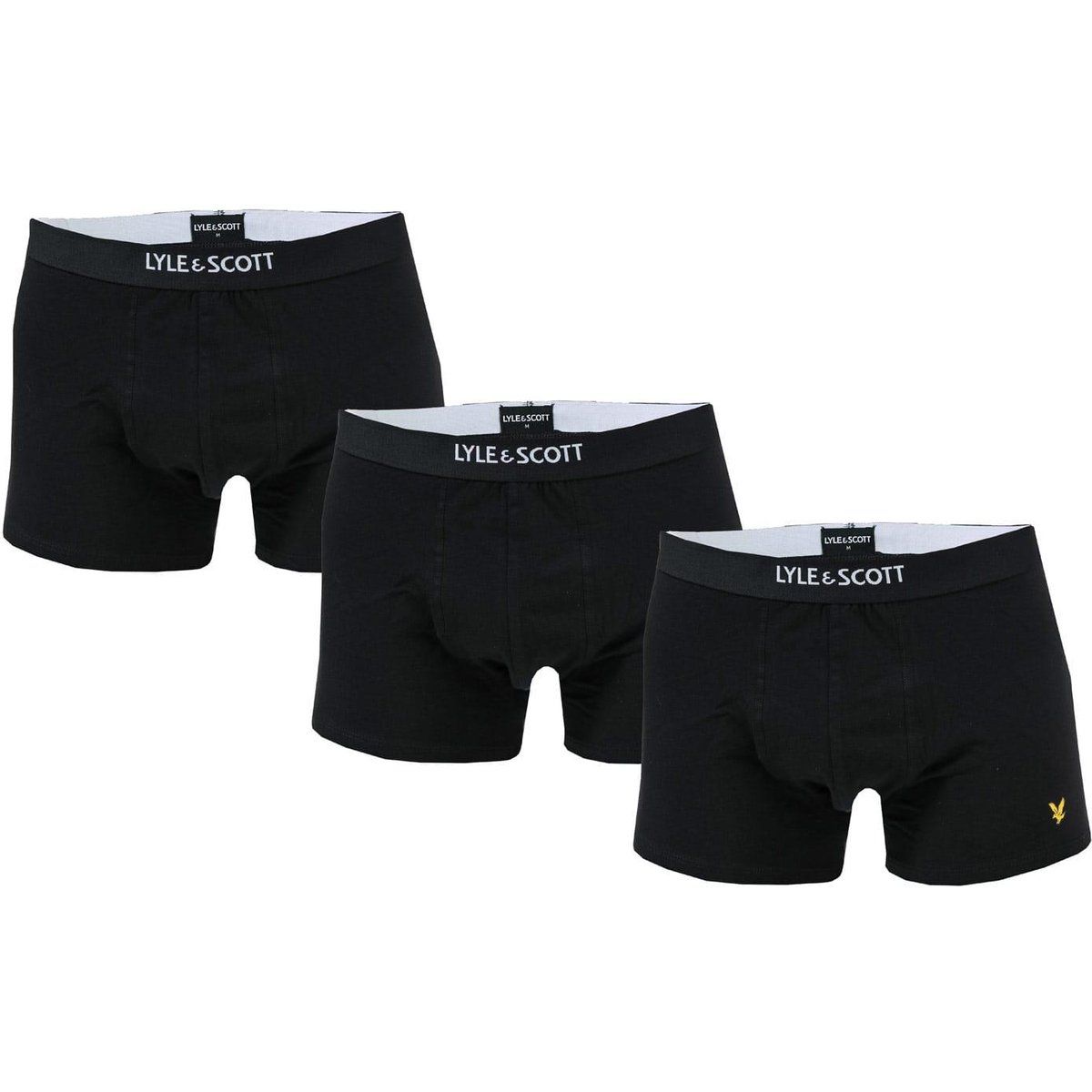 Herren Baumwoll-Stretch-Boxershorts 3er-Pack Schwarz